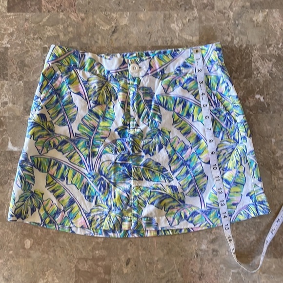 Tori Richards Honolulu Palms Mini Skirt, A-Line. White, Pink,‎ Blue, Size 4​ - Picture 12 of 13
